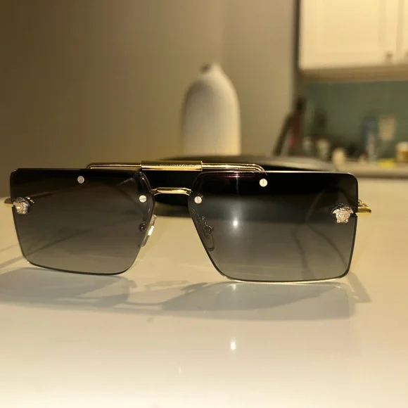 Versace Sunglasses with Black Frame and Gold Detailing Versace | Accessories | Versace Sunglasses In Black With  main image 4
